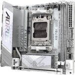 GIGABYTE X870I AORUS PRO ICE – Mini-ITX AM5 Motherboard with AMD Ryzen 9000/8000/7000 Support, PCIe 5.0 x16, Dual M.2 (Gen5/Gen4), DDR5 8400MT/s EXPO, USB4 Type-C, Wi-Fi 7 + 2.5GbE LAN, ALC4080 Audio, EZ-Latch Design, VRM Thermal Armor