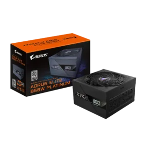 AORUS ELITE P850W/1000W – Compact, Platinum-Certified PSU with PCIe 5.0 & ATX 3.0 • 100% Japanese Capacitors • Smart 120mm FDB Fan • Fully Modular • High-Efficiency +12V Rail • Platinum Certified