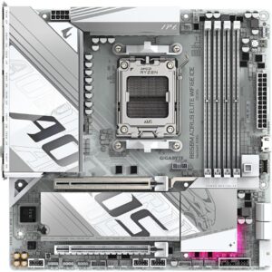 GIGABYTE B850M AORUS ELITE WIFI6E ICE: AM5, AMD B850, DDR5 8200+(OC), PCIe 5.0, Wi-Fi 6E, 2.5GbE LAN Micro-ATX Motherboard
