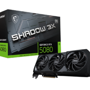 MSI SHADOW 3X OC GeForce RTX 5080 16GB GDDR7 Graphics Card – Triple Fan Cooling, DLSS 4, Ray Tracing, PCIe 5.0