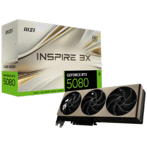 MSI GeForce RTX™ 5080 16G INSPIRE 3X OC Graphics Card – Blackwell, DLSS 4, 16GB GDDR7, Triple-Fan Cooling