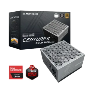 Montech CENTURY II 1050W / 1200W – Premium ATX 3.1 & PCIe 5.1 PSU with 80 PLUS & Cybenetics Platinum, 100% Japanese Capacitors, 135mm FDB Fan, and 12V-2x6 Cable