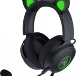 Razer Kraken Kitty Edition V2 Pro Black/Quartz (Pink) – RGB Gaming Headset with Interchangeable Kitty, Bear & Bunny Ears, Detachable Mic, THX Spatial Audio