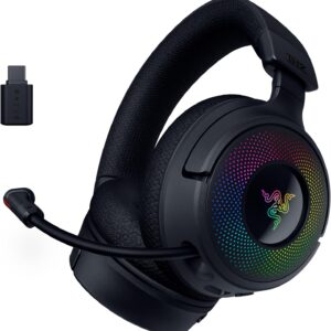 Razer Kraken V4 Wireless Gaming Headset – TriForce Titanium Drivers, THX Spatial Audio, 3-Mode Connectivity, 9-Zone Chroma RGB, Super Wideband Mic, Up to 70H Battery