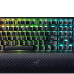Razer BlackWidow V4 Mechanical Gaming Keyboard: Green (Clicky) & Yellow (Linear) - Chroma RGB - 6 Macro Keys - Magnetic Wrist Rest - Doubleshot ABS Keycaps - Roller & Media Keys - Snap Tap