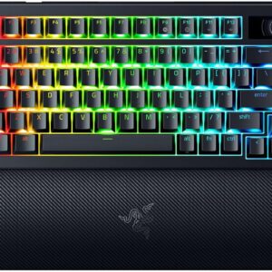 Razer BlackWidow V4 Pro 75 – Gen-3 Orange Tactile Switch, Wireless 75% RGB Gaming Keyboard with Command Dial & Sound Dampening