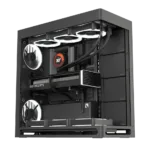 HAVN HS 420 Dual-Chamber Mid Tower ATX PC Case – Black | Hybrid Airflow Design, 11x 140mm Fan Mounts, Triple 420mm Radiator Support, SimpliCable Routing, Tempered Glass, PWM Hub Included