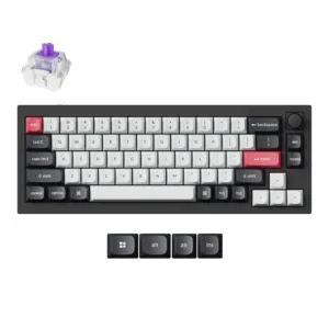 Keychron Q2 HE QMK Wireless Custom Mechanical Keyboard Carbon Black & Shell White – Magnetic Hall Effect Switches, Adjustable Actuation, 65% Layout, Aluminum Body