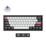 Keychron Q4 HE Wireless QMK Custom Keyboard Carbon Black & Shell White – 60% Layout, Hall Effect Magnetic Switches, Hot-Swappable, Aluminum Body, 2.4G & Bluetooth 5.2