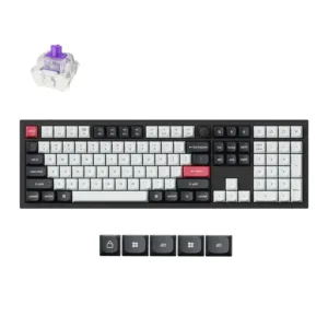 Keychron Q6 HE Wireless QMK Keyboard Carbon Black & Shell White – Full-Size Aluminum Build, Hall Effect Magnetic Switches, Hot-Swappable, RGB, Multi-Platform Support