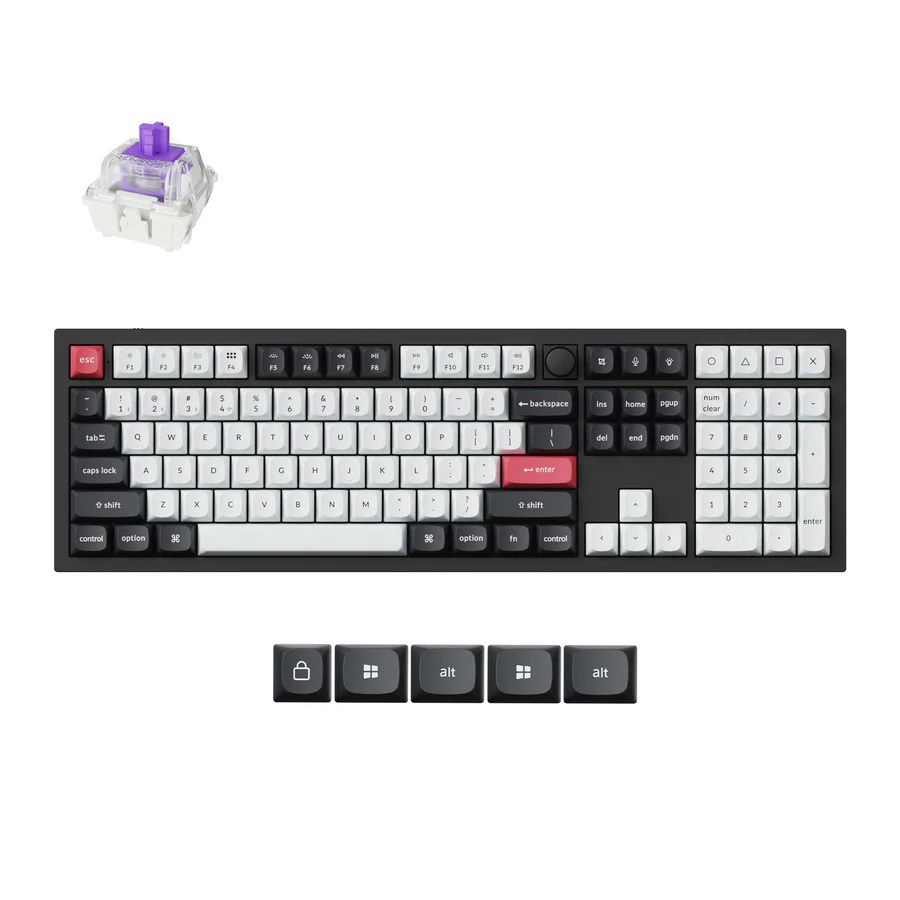 Keychron-Q6-HE-QMK-Wireless-Custom-Keyboard-Full-Aluminum-Carbon-Black-Frame-Double-Rail-Magnetic-Nebula-Switch1