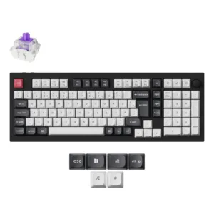Keychron Q5 HE ISO – Wireless 96% Magnetic Switch Keyboard with QMK, Rapid Trigger & Adjustable Actuation (Gateron Double-Rail, Nordic Layout)