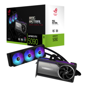 ASUS ROG Astral LC OC GeForce RTX 5090 32GB – Liquid Cooled, 2610 MHz OC, 21760 CUDA Cores, PCIe 5.0, Ultimate Gaming Performance