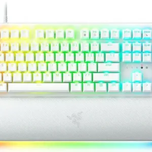 Razer - BlackWidow V4 Pro Full Size Wired Mechanical Green Clicky Switch Gaming Keyboard with Chroma RGB Backlighting - White