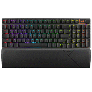 ASUS ROG Strix Scope II 96 Wireless – Tri-Mode Compact Mechanical Gaming Keyboard with Hot-Swappable ROG NX Switches, PBT Keycaps, Sound Dampening, and Wrist Rest