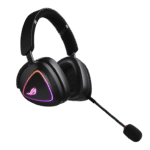 ASUS ROG Delta II Tri-Mode Wireless Gaming Headset Black/White – Titanium Drivers, Dual Audio, 110-Hour Battery, Wideband Mic