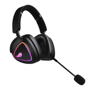 ASUS ROG Delta II Tri-Mode Wireless Gaming Headset Black/White – Titanium Drivers, Dual Audio, 110-Hour Battery, Wideband Mic