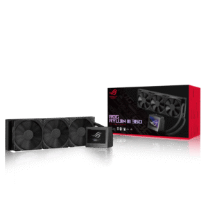 ROG RYUJIN III 360 Black – Premium 360mm AIO Liquid CPU Cooler with 3.5" LCD Display, Gen 8 Asetek Pump, Noctua 2000 PWM 120mm radiator fans