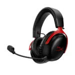 HyperX Cloud III Wireless Gaming Headset Black-Red & Black – 120-Hour Battery, DTS Spatial Audio, Detachable Mic, 53mm Drivers – for PC, PS5, Nintendo Switch